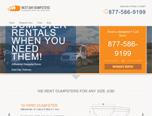 Tablet Screenshot of nextdaydumpsters.com